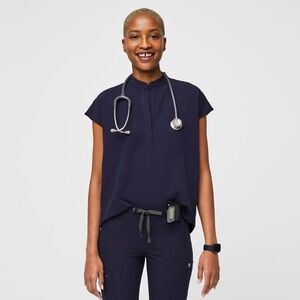 Figs Rafaela Oversized Scrub Top Navy
